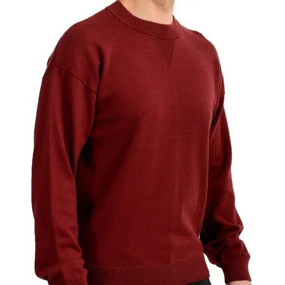 Hugo Boss Swart Men's Burgundy Crewneck Pullover Sweater US M IT 50